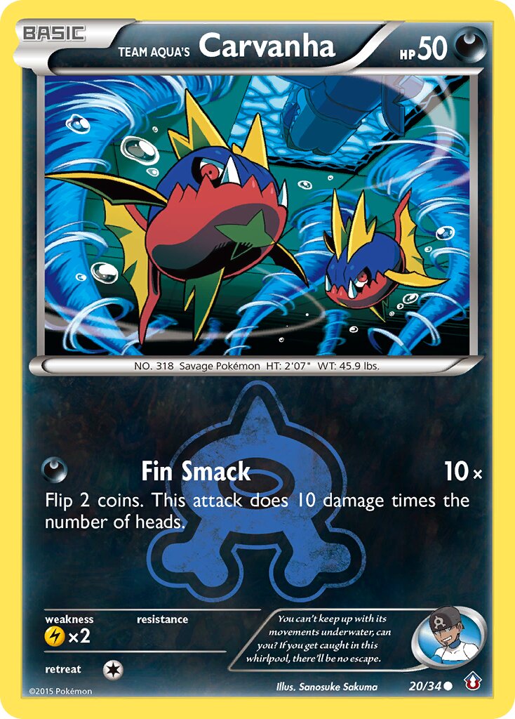 Team Aqua's Carvanha 020/34 — Double Crisis (English Pokémon TCG card)