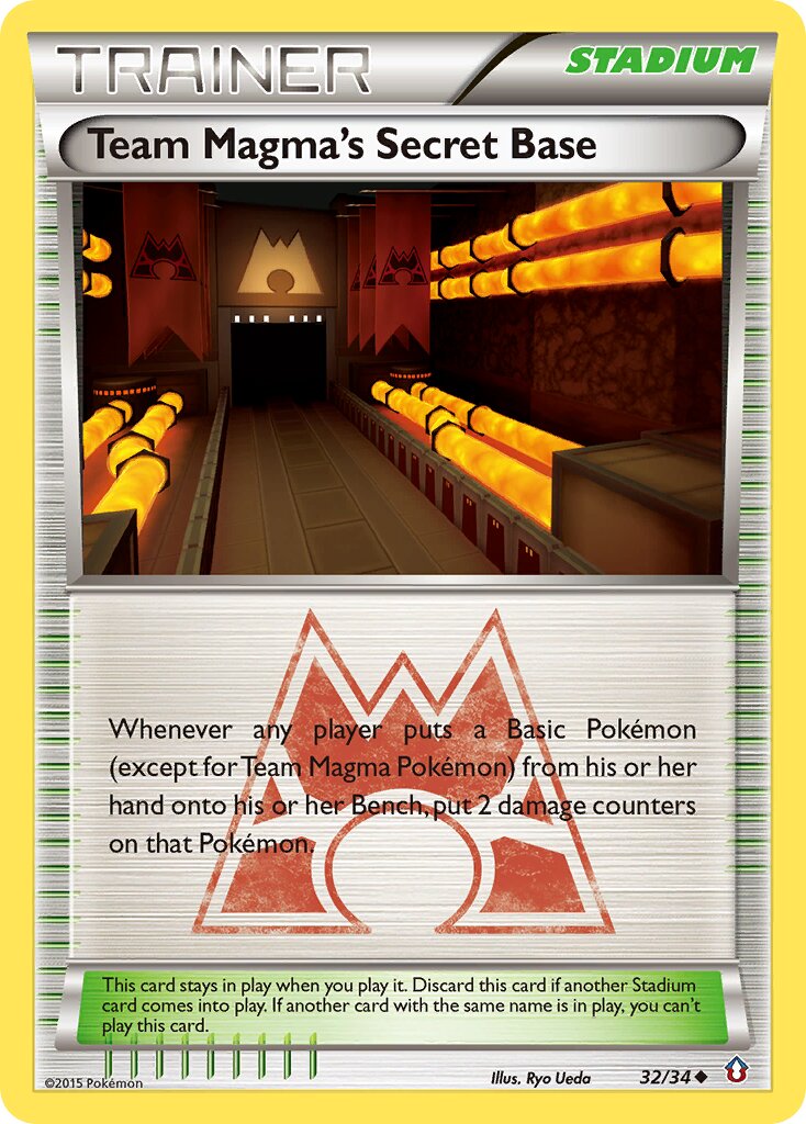 Team Magma's Secret Base 032/34 — Double Crisis (English Pokémon TCG card)