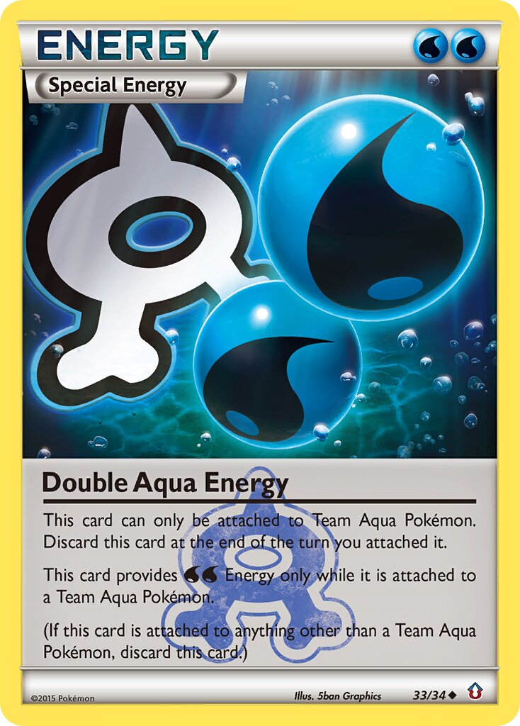 Double Aqua Energy 033/34 — Double Crisis (English Pokémon TCG card)
