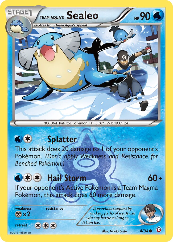 Team Aqua's Sealeo 004/34 — Double Crisis (English Pokémon TCG card)