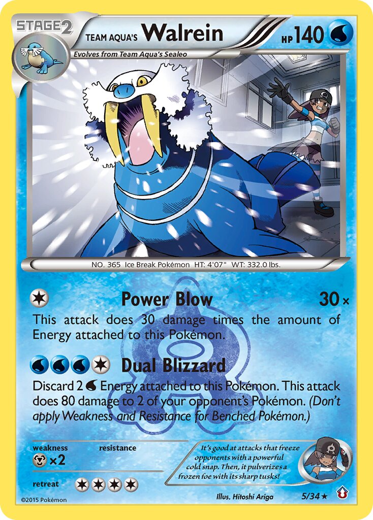 Team Aqua's Walrein 005/34 — Double Crisis (English Pokémon TCG card)