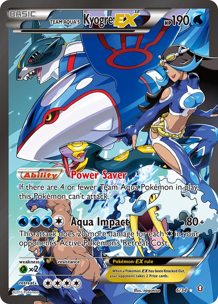 Team Aqua's Kyogre-EX 006/34 — Double Crisis (English Pokémon TCG card)