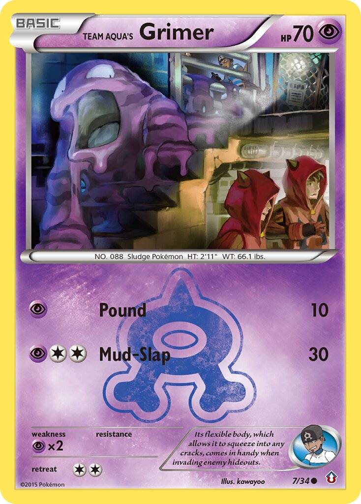 Team Aqua's Grimer 007/34 — Double Crisis (English Pokémon TCG card)