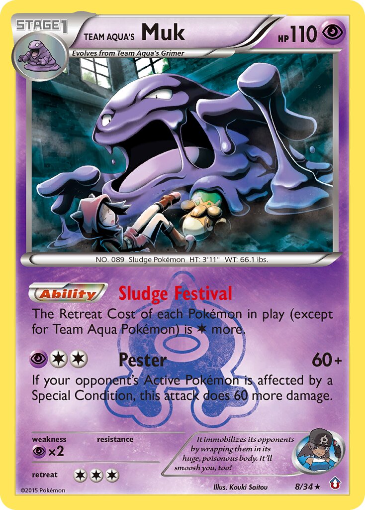 Team Aqua's Muk 008/34 — Double Crisis (English Pokémon TCG card)
