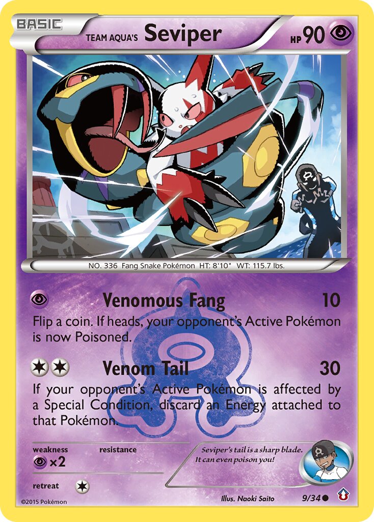 Team Aqua's Seviper 009/34 — Double Crisis (English Pokémon TCG card)