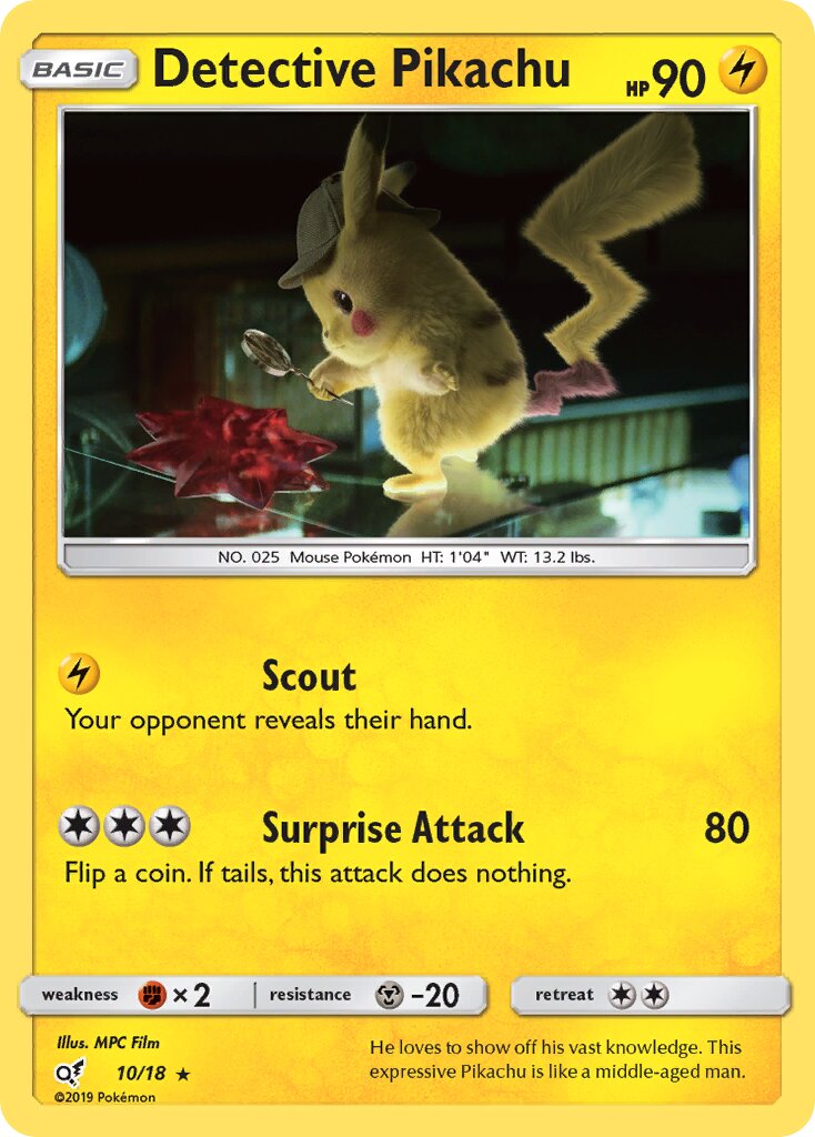 Detective Pikachu 010/18 — Detective Pikachu (English Pokémon TCG card)