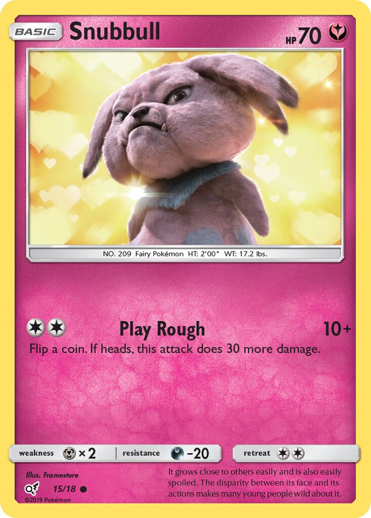 Snubbull 015/18 — Detective Pikachu (English Pokémon TCG card)