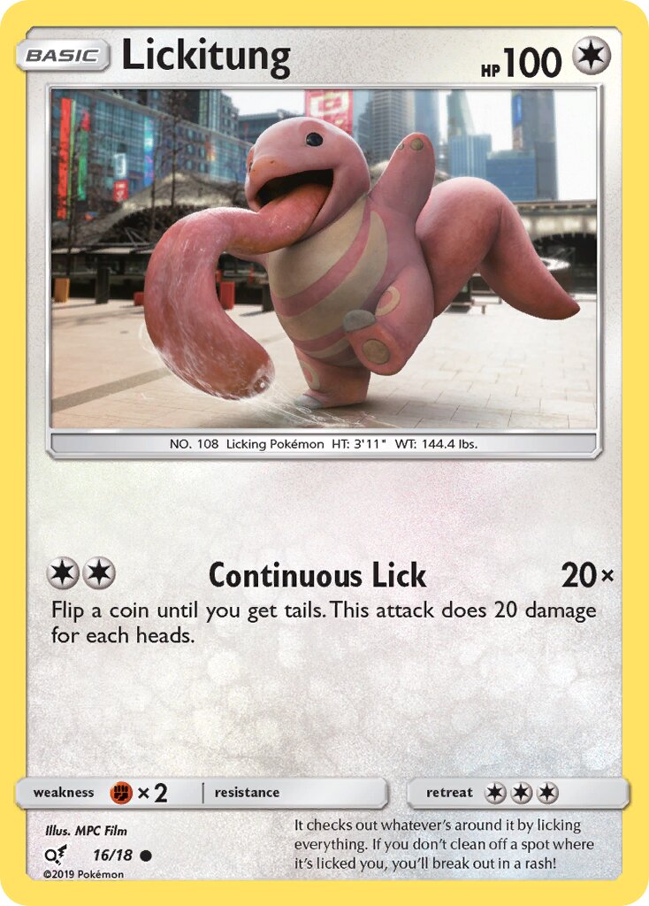 Lickitung 016/18 — Detective Pikachu (English Pokémon TCG card)