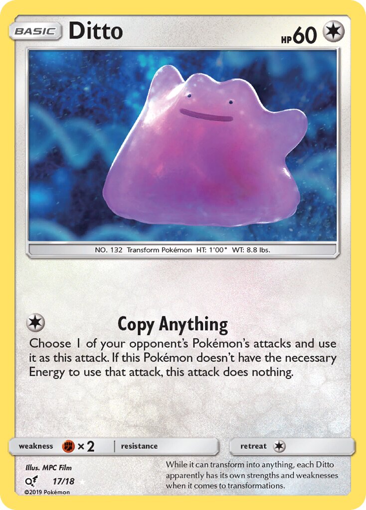 Ditto 017/18 — Detective Pikachu (English Pokémon TCG card)