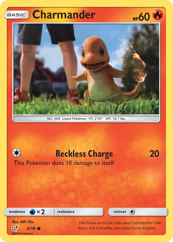 Charmander 004/18 — Detective Pikachu (English Pokémon TCG card)
