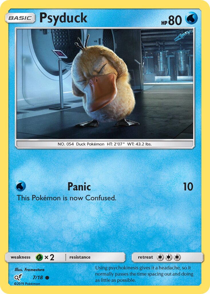 Psyduck 007/18 — Detective Pikachu (English Pokémon TCG card)
