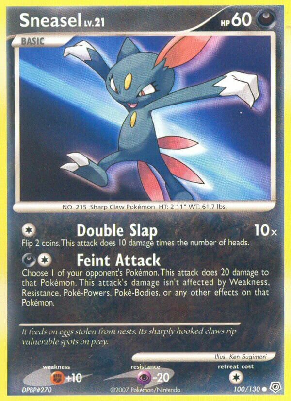 Sneasel 100/130 — Diamond & Pearl (English Pokémon TCG card)