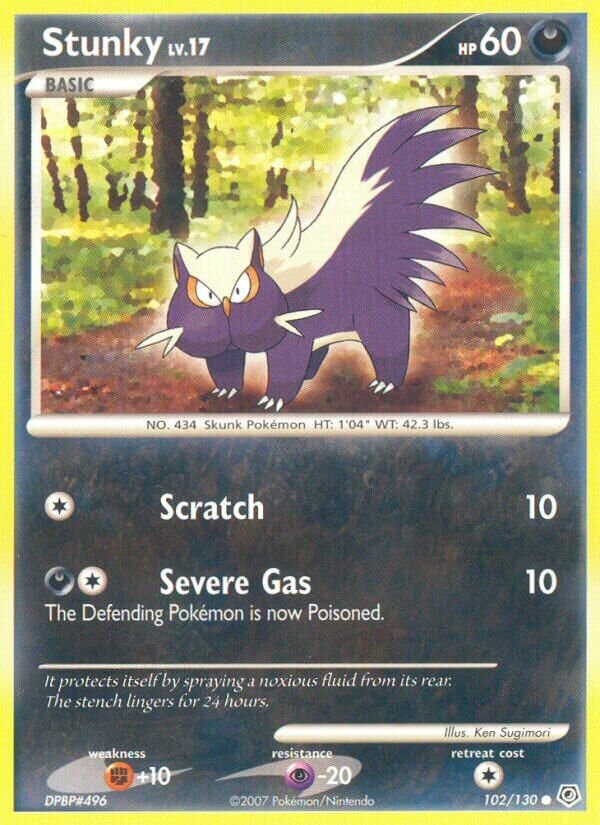 Stunky 102/130 — Diamond & Pearl (English Pokémon TCG card)