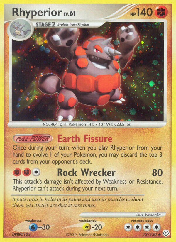 Rhyperior 012/130 — Diamond & Pearl (English Pokémon TCG card)