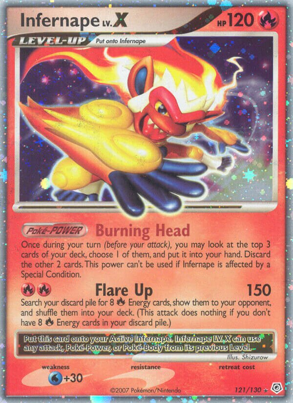 Infernape LV.X 121/130 — Diamond & Pearl (English Pokémon TCG card)