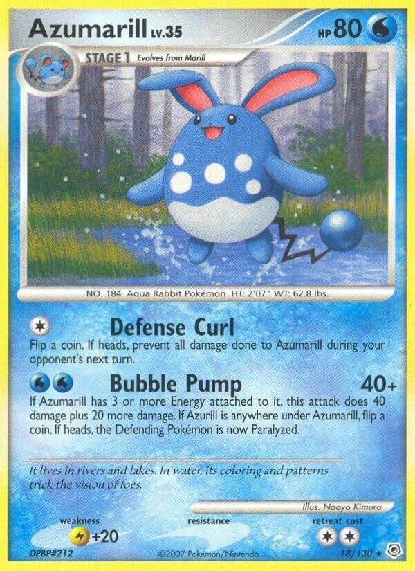 Azumarill 018/130 — Diamond & Pearl (English Pokémon TCG card)