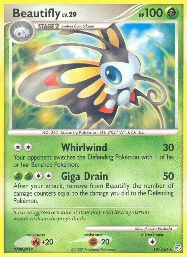 Beautifly 019/130 — Diamond & Pearl (English Pokémon TCG card)