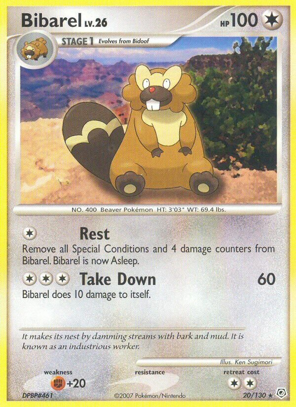 Bibarel 020/130 — Diamond & Pearl (English Pokémon TCG card)