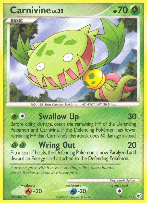 Carnivine 021/130 — Diamond & Pearl (English Pokémon TCG card)