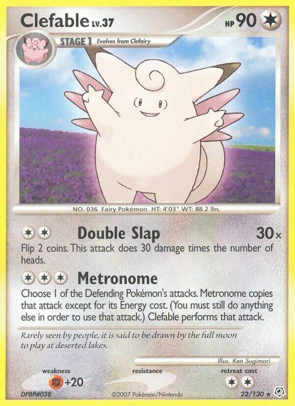 Clefable 022/130 — Diamond & Pearl (English Pokémon TCG card)