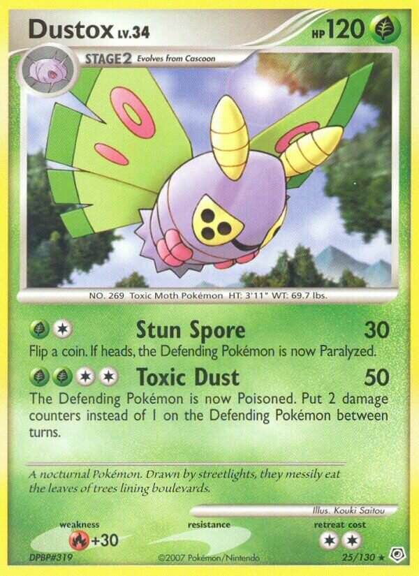 Dustox 025/130 — Diamond & Pearl (English Pokémon TCG card)