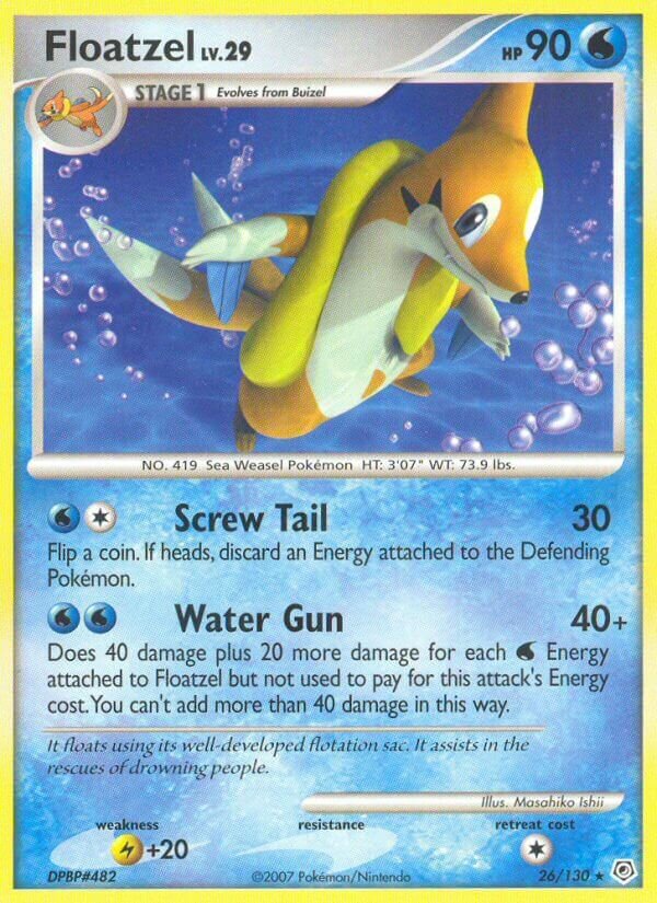 Floatzel 026/130 — Diamond & Pearl (English Pokémon TCG card)