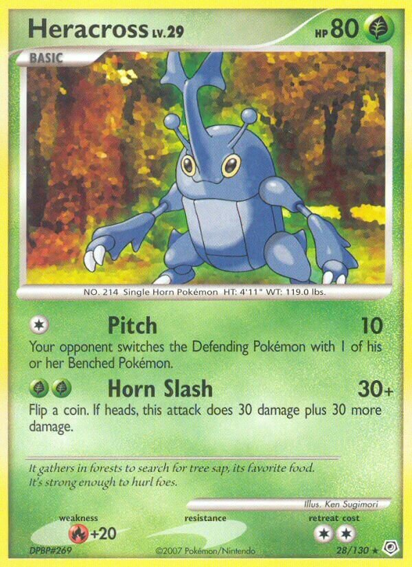 Heracross 028/130 — Diamond & Pearl (English Pokémon TCG card)
