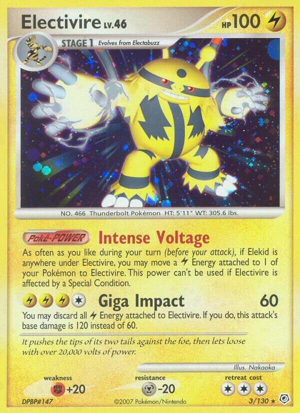Electivire 003/130 — Diamond & Pearl (English Pokémon TCG card)