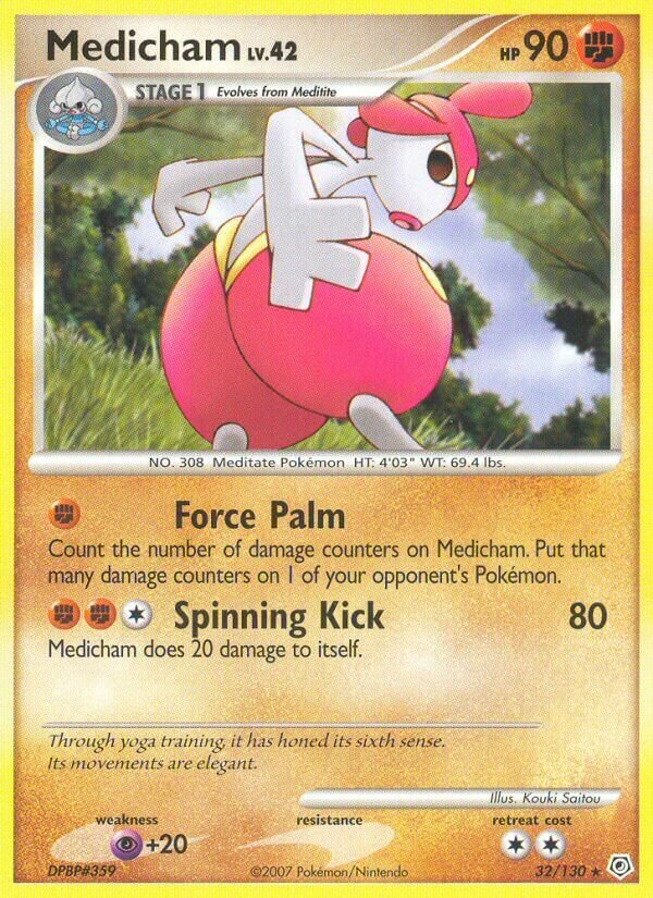 Medicham 032/130 — Diamond & Pearl (English Pokémon TCG card)