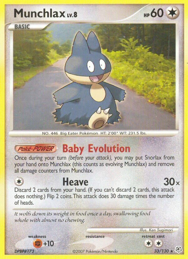 Munchlax 033/130 — Diamond & Pearl (English Pokémon TCG card)