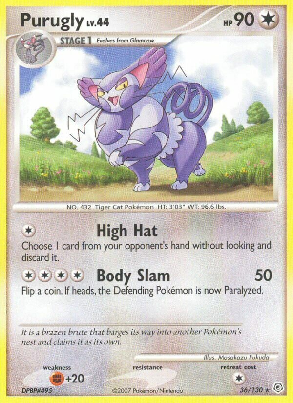 Purugly 036/130 — Diamond & Pearl (English Pokémon TCG card)