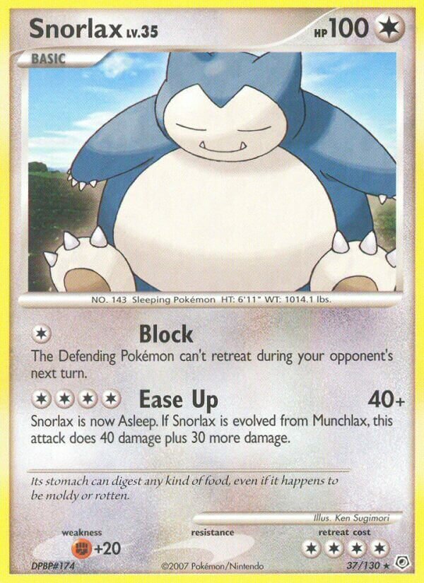 Snorlax 037/130 — Diamond & Pearl (English Pokémon TCG card)