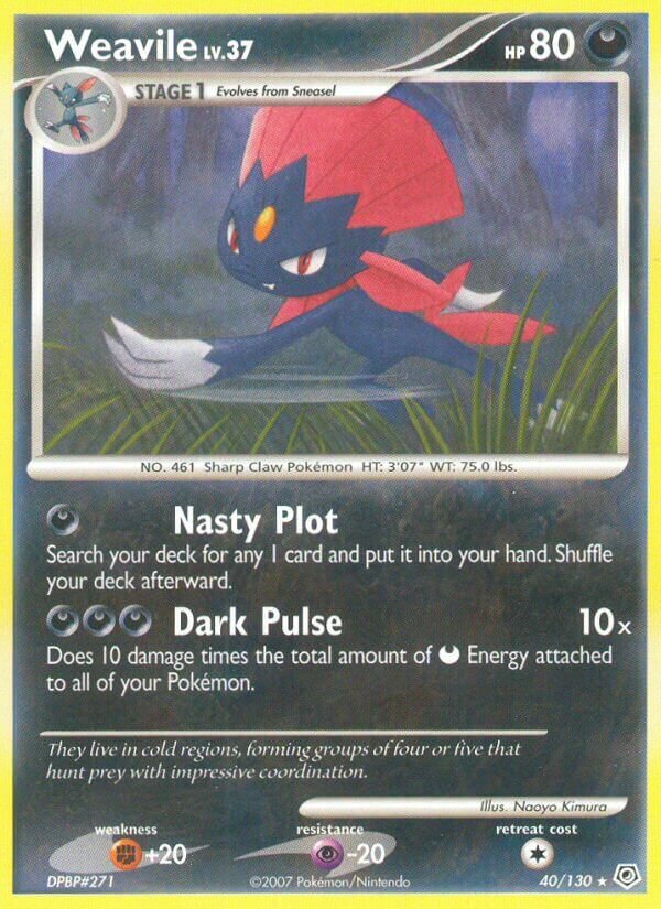 Weavile 040/130 — Diamond & Pearl (English Pokémon TCG card)
