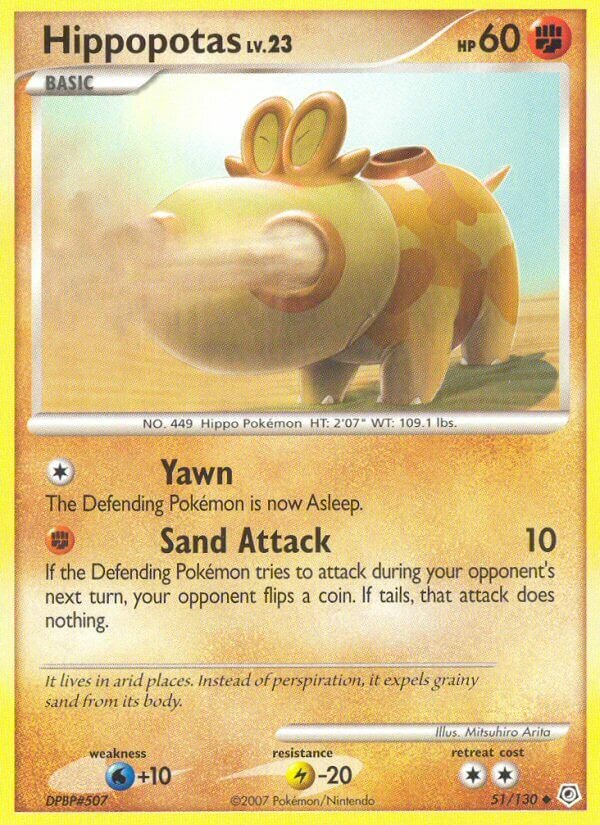 Hippopotas 051/130 — Diamond & Pearl (English Pokémon TCG card)