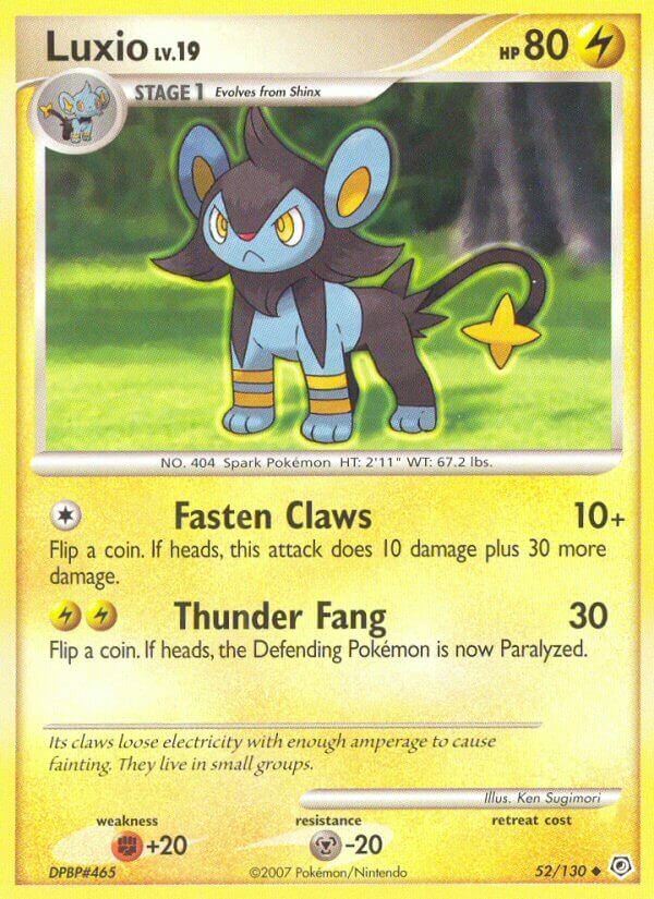 Luxio 052/130 — Diamond & Pearl (English Pokémon TCG card)