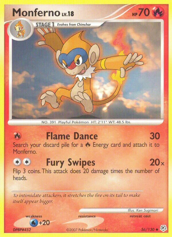 Monferno 056/130 — Diamond & Pearl (English Pokémon TCG card)