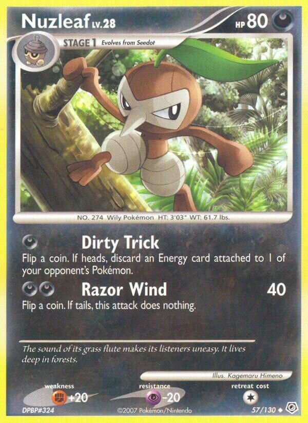 Nuzleaf 057/130 — Diamond & Pearl (English Pokémon TCG card)