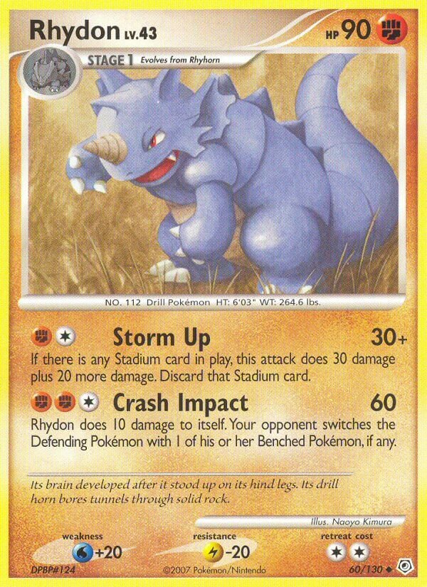Rhydon 060/130 — Diamond & Pearl (English Pokémon TCG card)