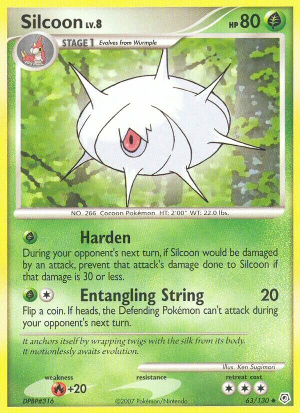 Silcoon 063/130 — Diamond & Pearl (English Pokémon TCG card)