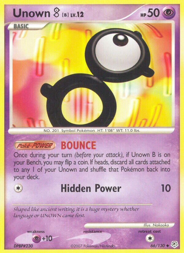 Unown B 066/130 — Diamond & Pearl (English Pokémon TCG card)
