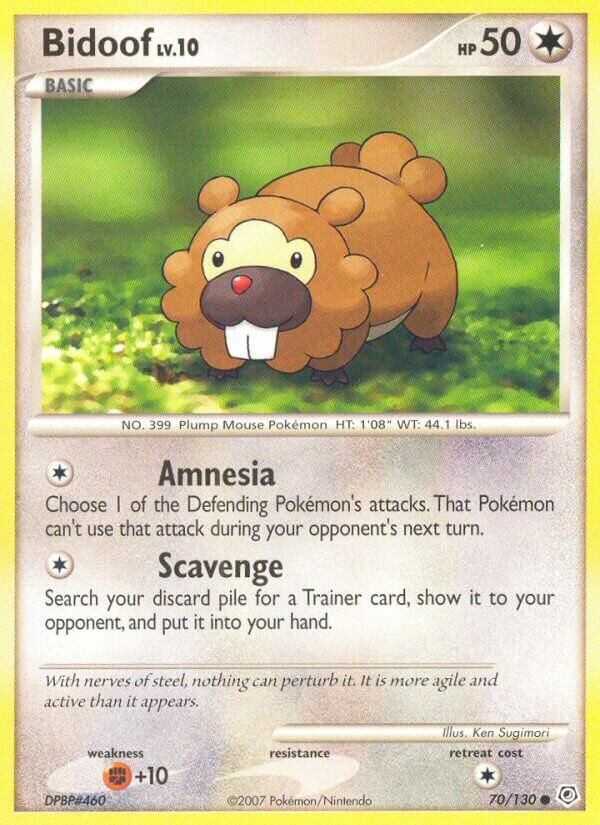 Bidoof 070/130 — Diamond & Pearl (English Pokémon TCG card)