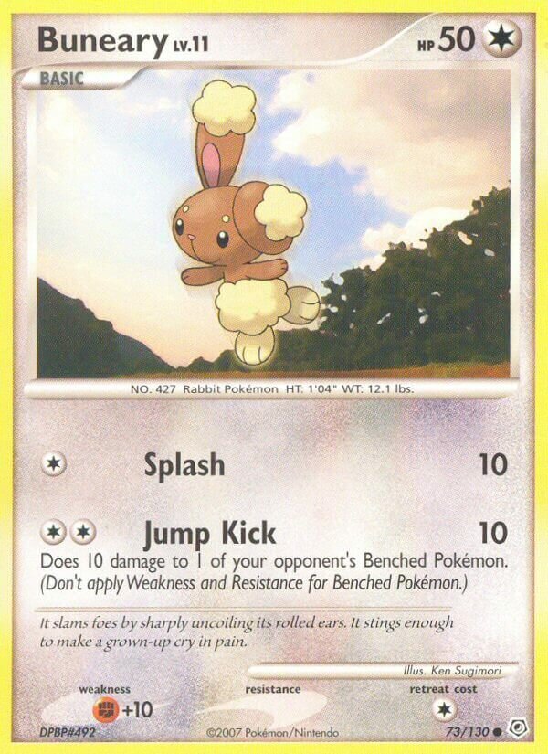 Buneary 073/130 — Diamond & Pearl (English Pokémon TCG card)