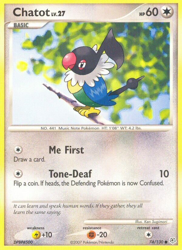 Chatot 074/130 — Diamond & Pearl (English Pokémon TCG card)