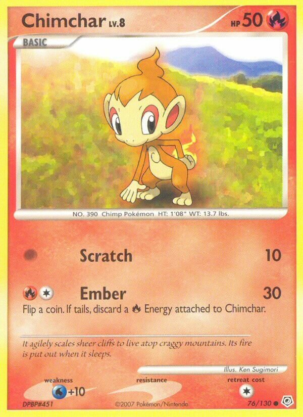 Chimchar 076/130 — Diamond & Pearl (English Pokémon TCG card)