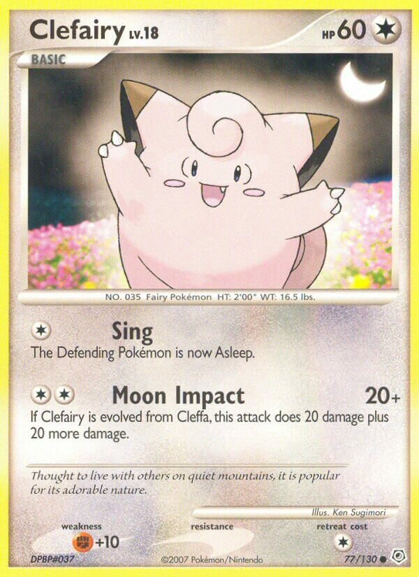 Clefairy 077/130 — Diamond & Pearl (English Pokémon TCG card)