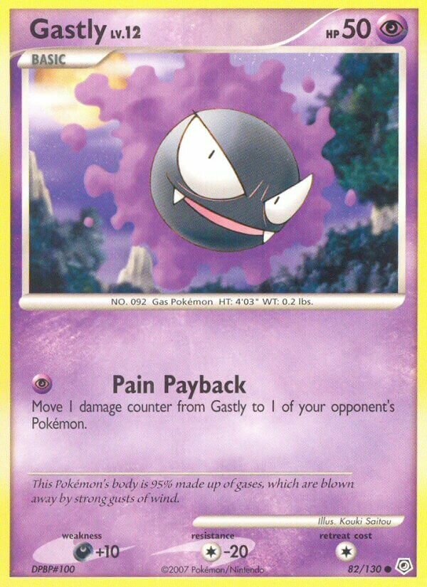 Gastly 082/130 — Diamond & Pearl (English Pokémon TCG card)