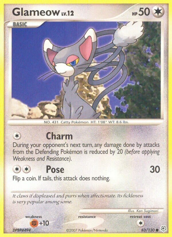 Glameow 083/130 — Diamond & Pearl (English Pokémon TCG card)