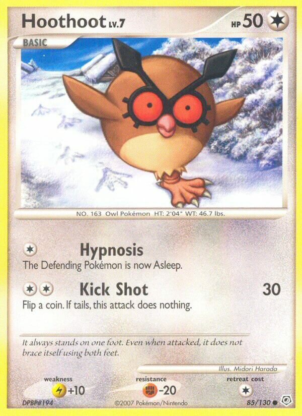 Hoothoot 085/130 — Diamond & Pearl (English Pokémon TCG card)