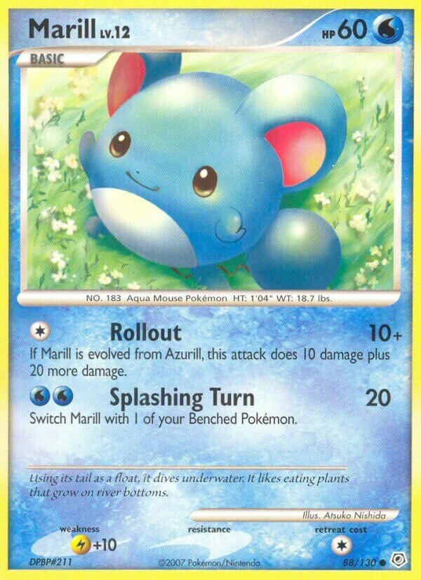 Marill 088/130 — Diamond & Pearl (English Pokémon TCG card)