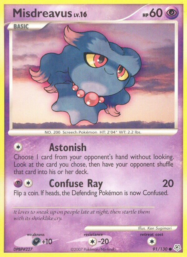 Misdreavus 091/130 — Diamond & Pearl (English Pokémon TCG card)